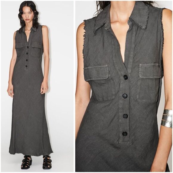 ZARA 100% LINEN SHIRT DRESS NEW - Picture 4 of 12